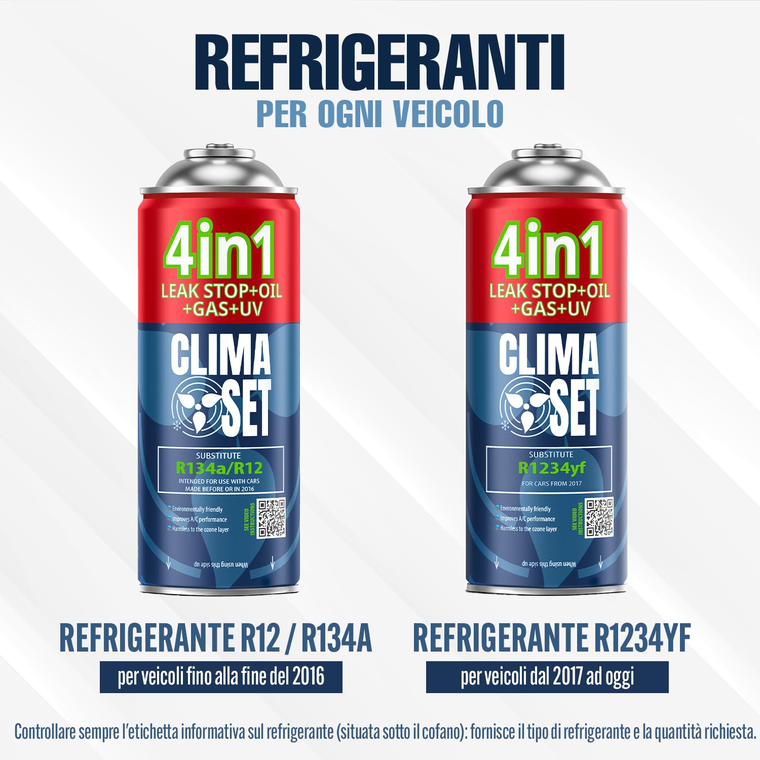 CLIMASET - Kit di ricarica per climatizzatore auto - 4 in 1 R134a + tubo flessibile + torcia elettrica - Per veicoli dal 1994 al 2016, tubo flessibile moderno e facile da usare, manometro