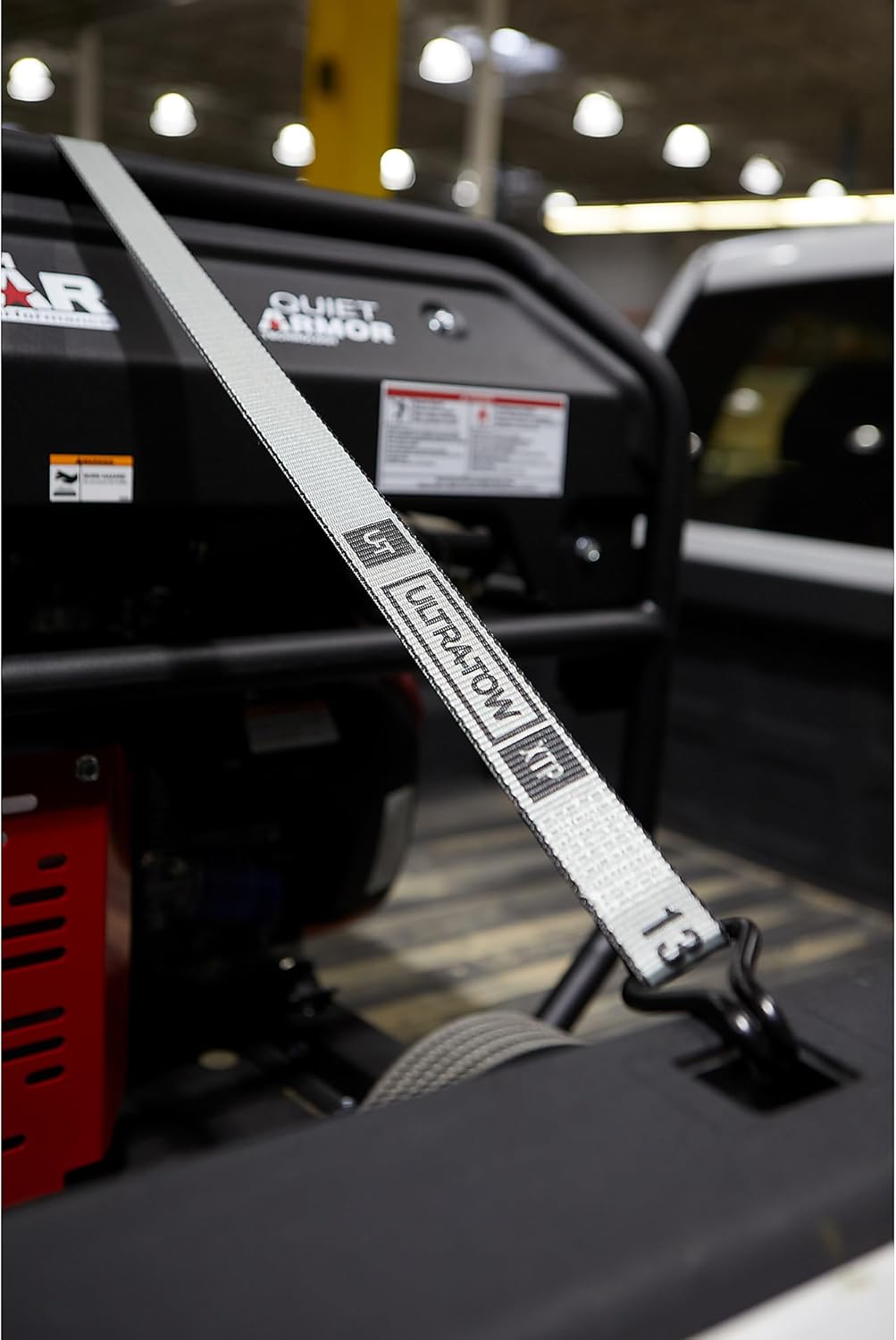 Ultra-Tow XTP Gray 1.5 in. x 14ft. Automatic Self-Tension Ratchet Strap with J-Hooks, 4,000-Lb. Breaking Strength, 1,333-Lb. Working Load