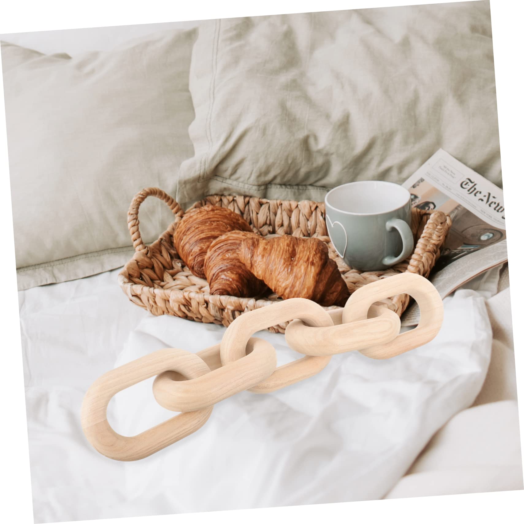 ABOOFAN Wooden Chain Decoration Wood Knot Craft Wooden Chain Link Decor Knot Decor Decorative Wooden Chain Decorative Wood Knot Chain for Living Room Living Room Decor for Table Wood Chain