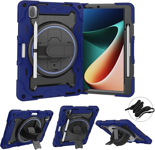 QYiiD Funda para Xiaomi Pad 5  MiPad 5 Pro de 11 pulgadas 2021, resistente funda protectora a prueba de golpes para niños con soporte giratorio de