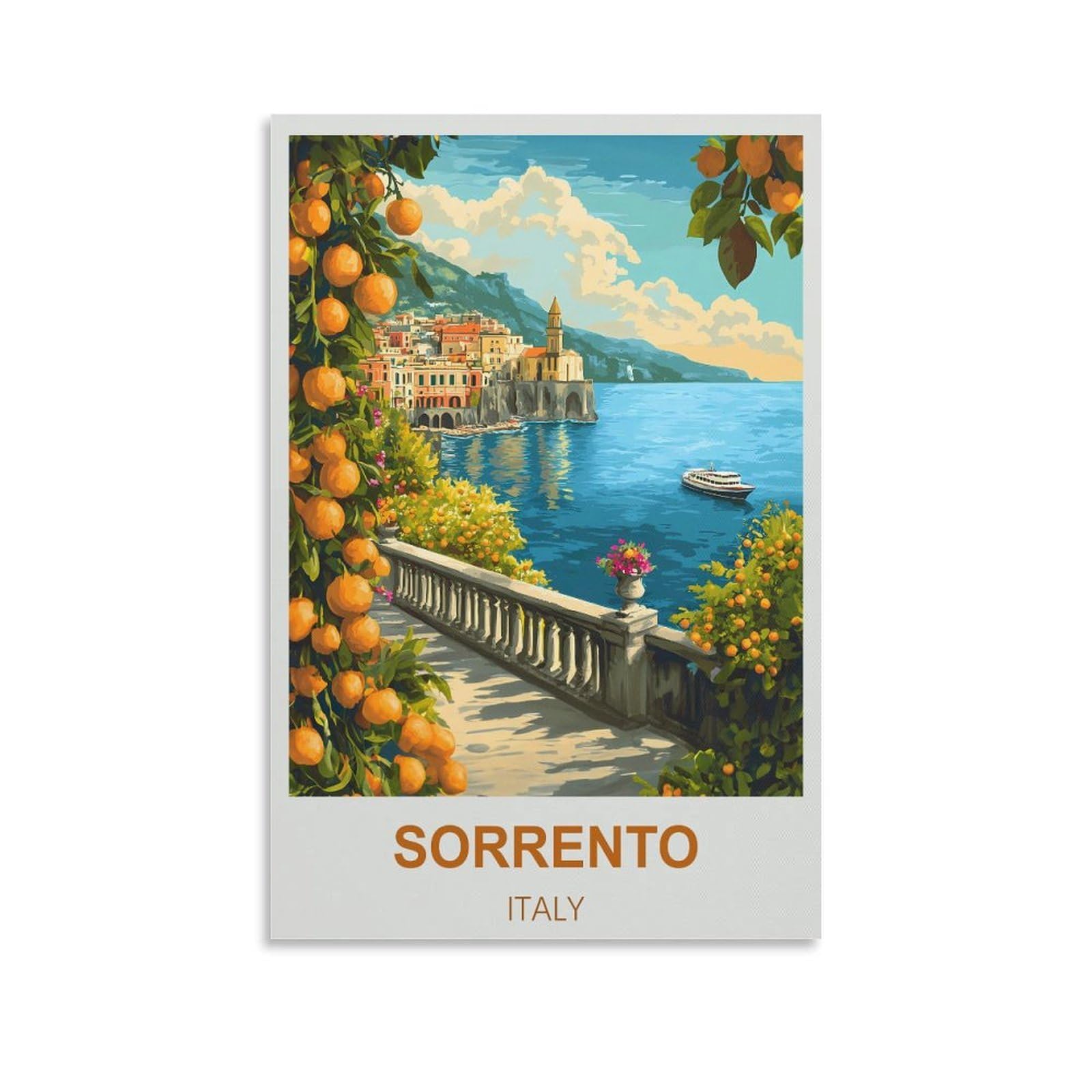 EZMLFA DIY 5D Diamond Painting Kits for Adults,Sorrento Italy DIY Diamond Art Kits Gem Painting Crafts for Home Wall Decor 50x60cm