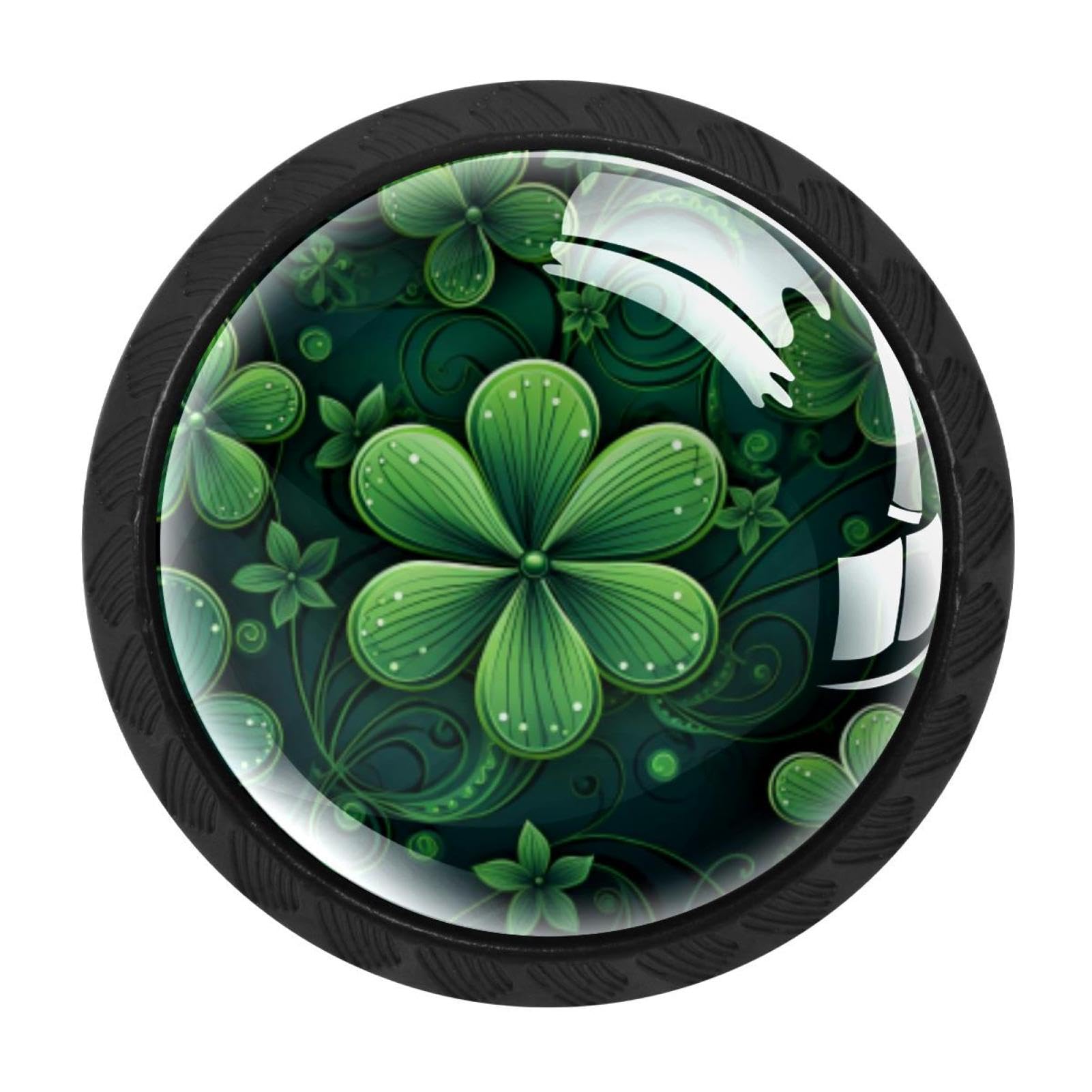 CHENZZZZ 4 Pieces St. Parikh's Day Drawer Knobs, 35mm Black Cabinet Knobs, Drawer Pulls and Knobs, Dresser Drawer Knobs, Cabinet Hardware Kitchen Cabinet Knobs