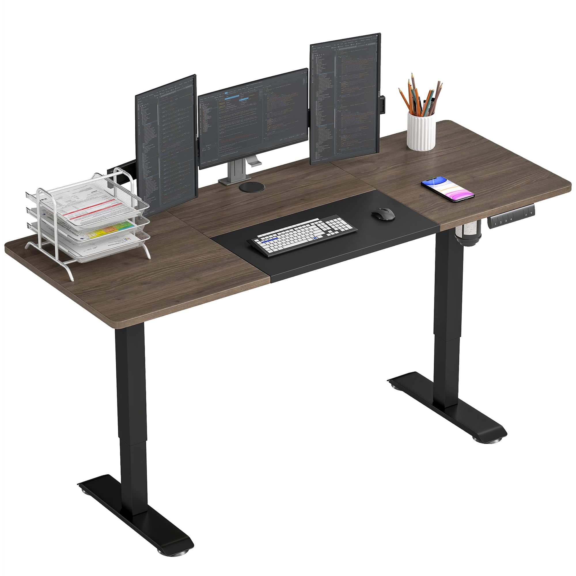 Vinsetto Black Height Adjustable Electric Standing Desk With 4 Memory Preset
