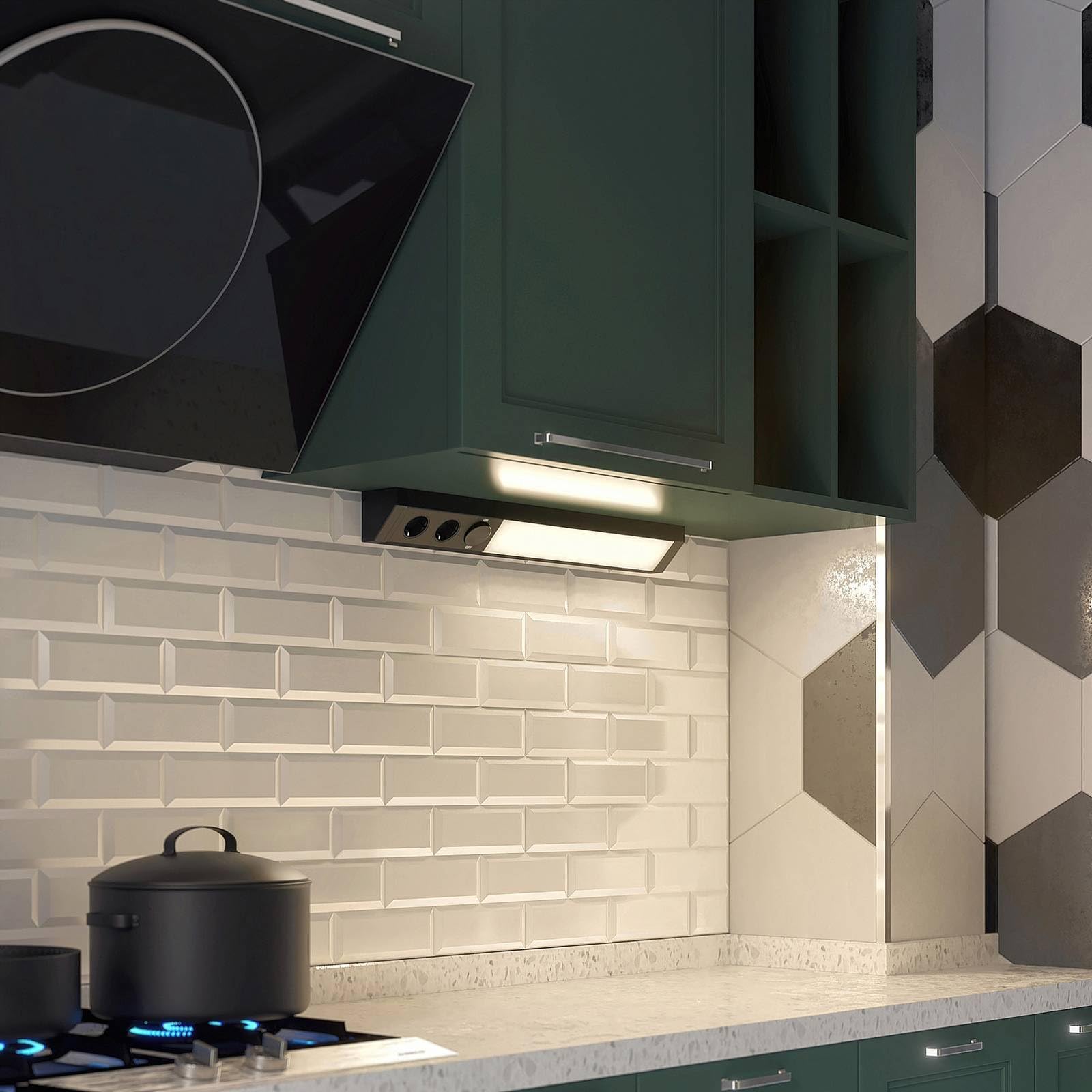 Arcchio LED Unterschrankleuchten Ovano (Modern) in Schwarz aus Aluminium (1 flammig,) - Unterbauleuchten Wohnzimmerleuchte