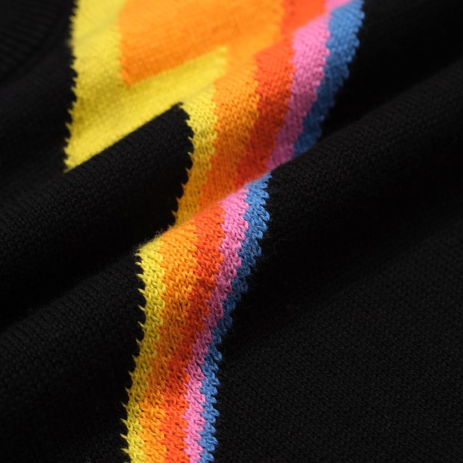 OXKnit Women's 1960s Retro Black Short Sleeve T-Shirts, Lightning Sleeve Crewneck Casual Knitted Tops - Image 2