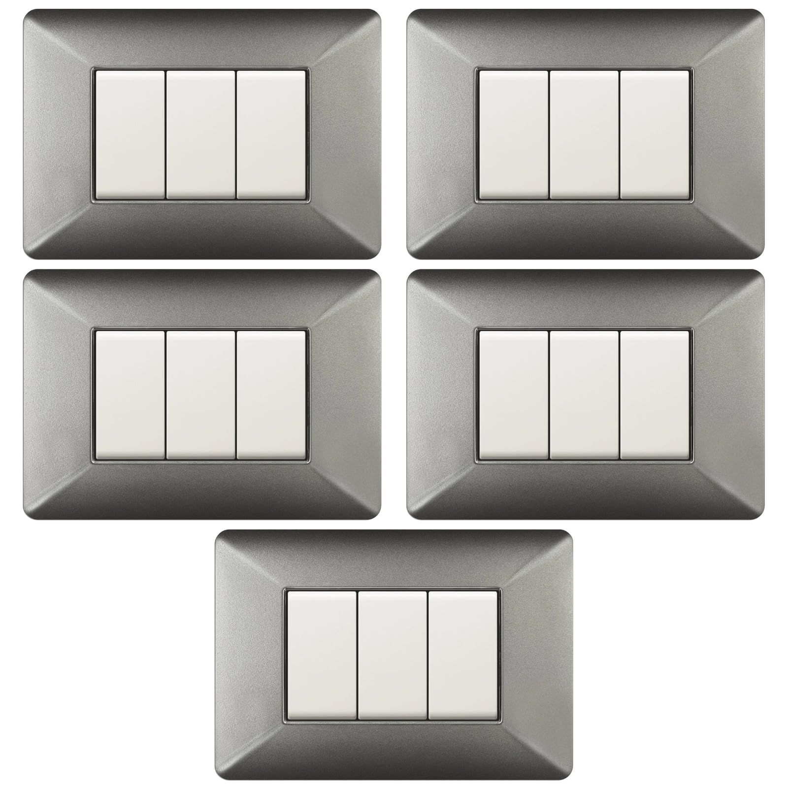 Plaques 3 modules design alu nuit par 5 pour harmoniser le salon et la chambre