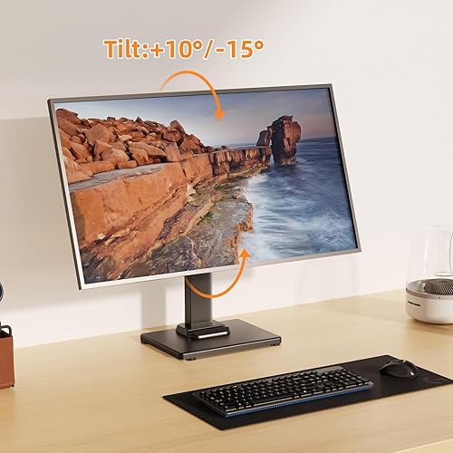 Miniatura 4 de Suptek Soporte de escritorio independiente para monitor de computadora LCD individual para pantalla de 13 a 43 pulgadas con giratorio, altura