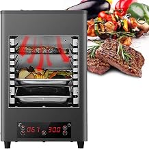 Electric Steak Grill-8 Layers,1700w Portable Stainless Countertop Oven,8 Gears Heating Adjustment - 30min Timing,Grey