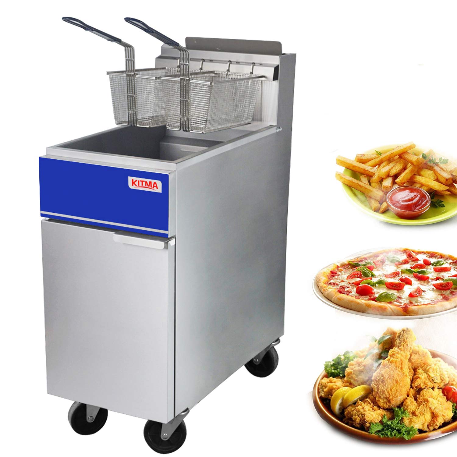 Buy Commercial Deep Fryer KITMA 40 lb. Natural 3 Tube Floor Fryer