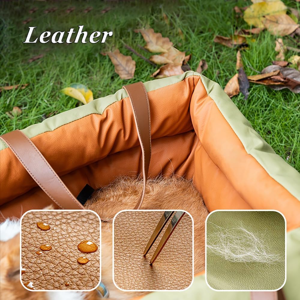 Asiento De Coche para Perros para Hyundai Rohens Genesis Click Getz TB Cojín Grueso Y Antideslizante Mascotas con Correa Ajustable Suave E Impermeable Accesorios,Light Brown