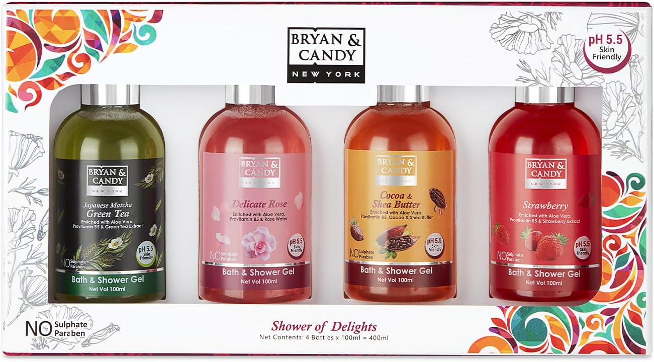 Bryan & Candy Luxurious Shower Gel Combo Kit, Gift Set For Women And Men | Ph5.5 Skin Friendly, Fresh Fragrances |