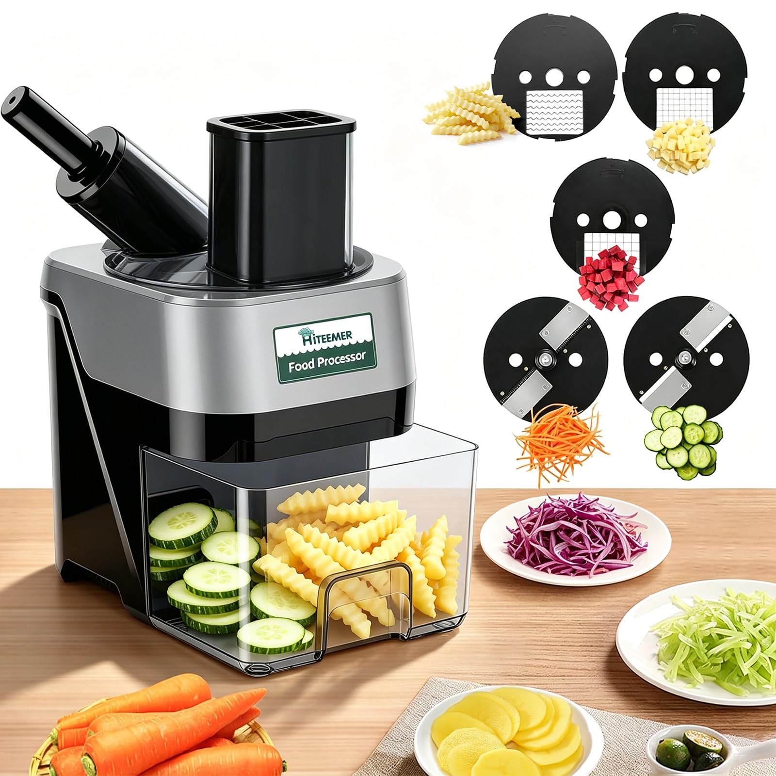 Photo 1 of Hiteemer 5-in-1 Electric Vegetable Chopper