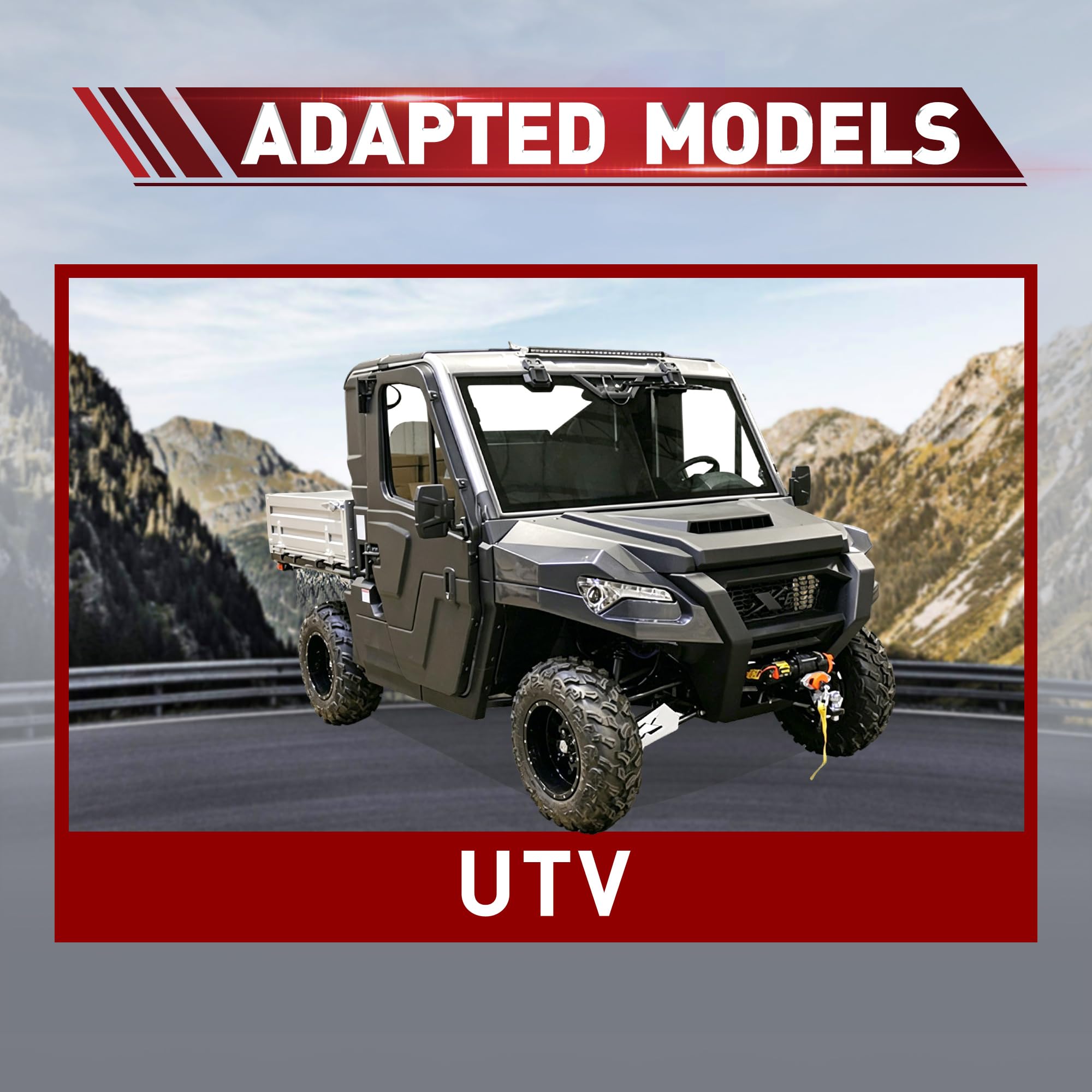 WOOSTAR 1.5"-2" UTV Sonnenschutzblende mit Schrauben mit Inbusschlüssel Ersatz für 1.5"-2" UTV