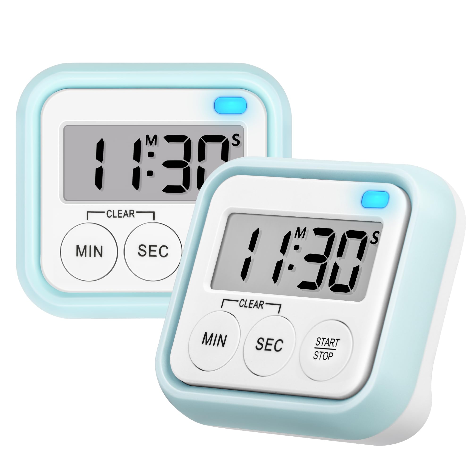 Timer, Kitchen Timers for Cooking Classroom Timer for Kids Teachers Magnetic Digital Timers 2 Pack, Blue