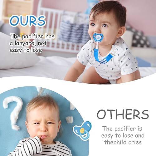 Miniatura 3 de Babmomo Clip para chupete, paquete de 8 soportes para chupete para niños y niñas, elegante correa de clip Binkie, se adapta a la mayoría de estilos