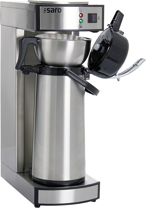 SARO THERMO 24 Cafetera con termo con bomba de acero inoxidable, 2,2 l, infusión en aprox. 5-6 min, protección de funcionamiento en seco, 2,069 kW