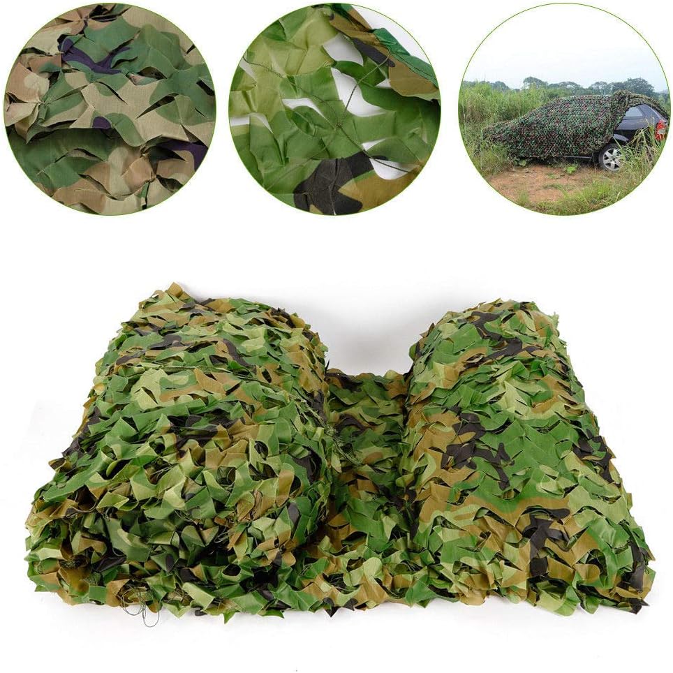 Woodland Camouflage Army Net, Military Camo Camping Hunting Netting Hide Cover Net 26ft x 26ft
