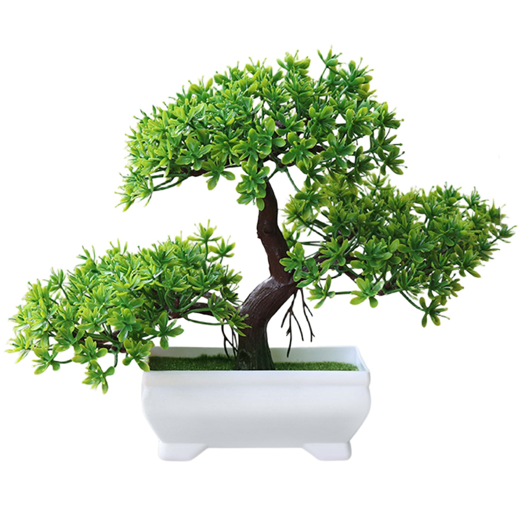 CAKEEYUM Artificial Bonsai Tree, 7.5x10 Realistic Fake Bonsai Tree, Simulation Fake, Decorative Potted Plant, Small Artificial for Home Office Tabletop Bon