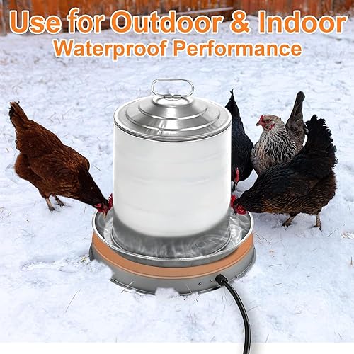 Miniatura 5 de Poultry Chicken Water Heater: Chicken Water Heater Base for Winter, for Plastic/Metal Poultry Watere Under 6 Gallons, Heated Waterer for Chickens