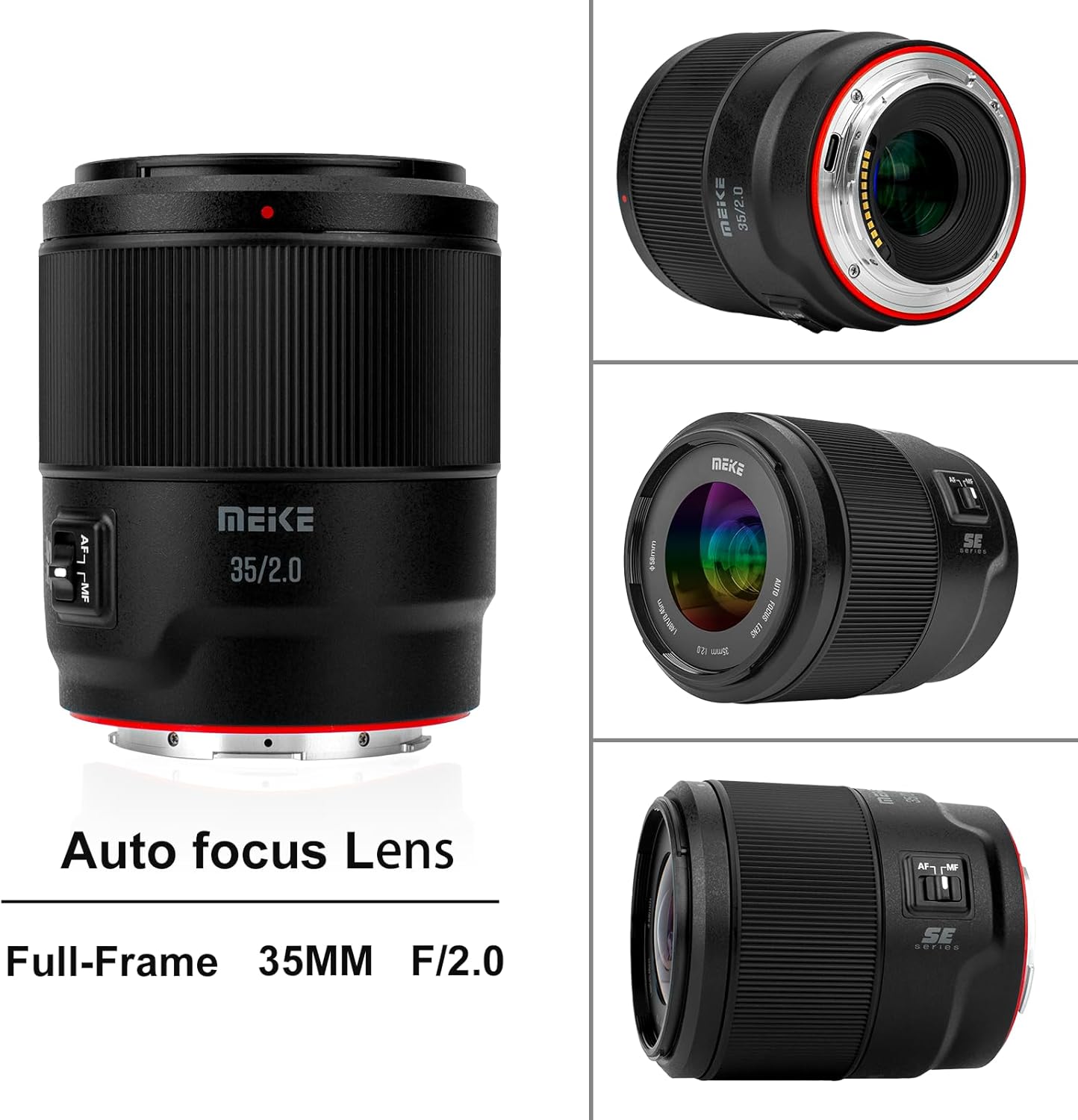 Meike 35mm F2.0 Full Frame Wide Angle AF STM Lens Auto Focus Fixed Prime Portrait Lenses for Panasonic Lumix Sigma Leica L Mirrorless Camera S1 S1R S1H S5 FP