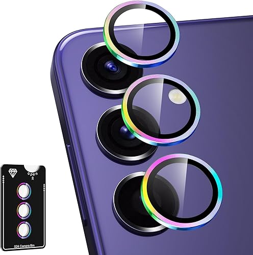 Miniatura 203 de Protector de lente de cámara para Samsung Galaxy S25 FE, cubierta individual de lente de vidrio templado con anillo de metal, [fuerte adsorción]