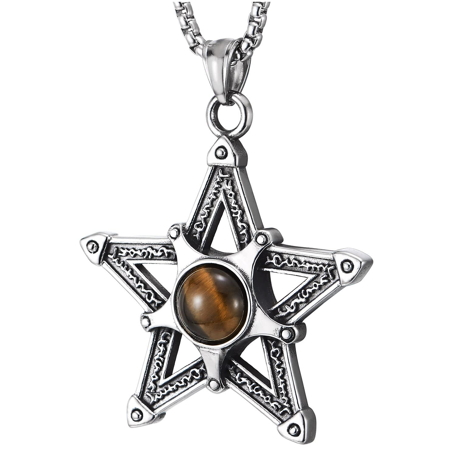 Coolsteelandbeyond Vintage Wal Dolfijne Staart Walvin Hanger Roestvrij Stalen Ketting voor Heren en Dames Heren met 60 Cm Stalen Kogelketting
