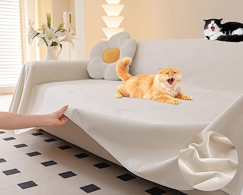 Miniatura 9 de Loiion Protector de muebles contra arañazos para gatos, ultra suave, impermeable, para mantener a los gatos alejados, protectores de sofá aptos para
