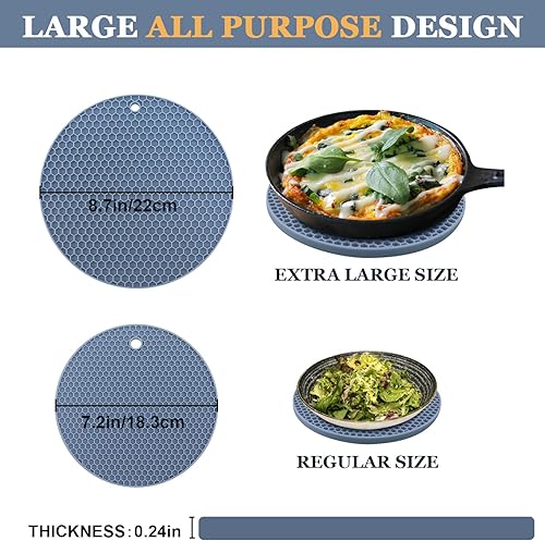 Vista 111 de Alfombrillas salvamanteles de silicona, soportes de silicona para ollas y sartenes calientes, tapetes resistentes al calor para mesas, encimeras