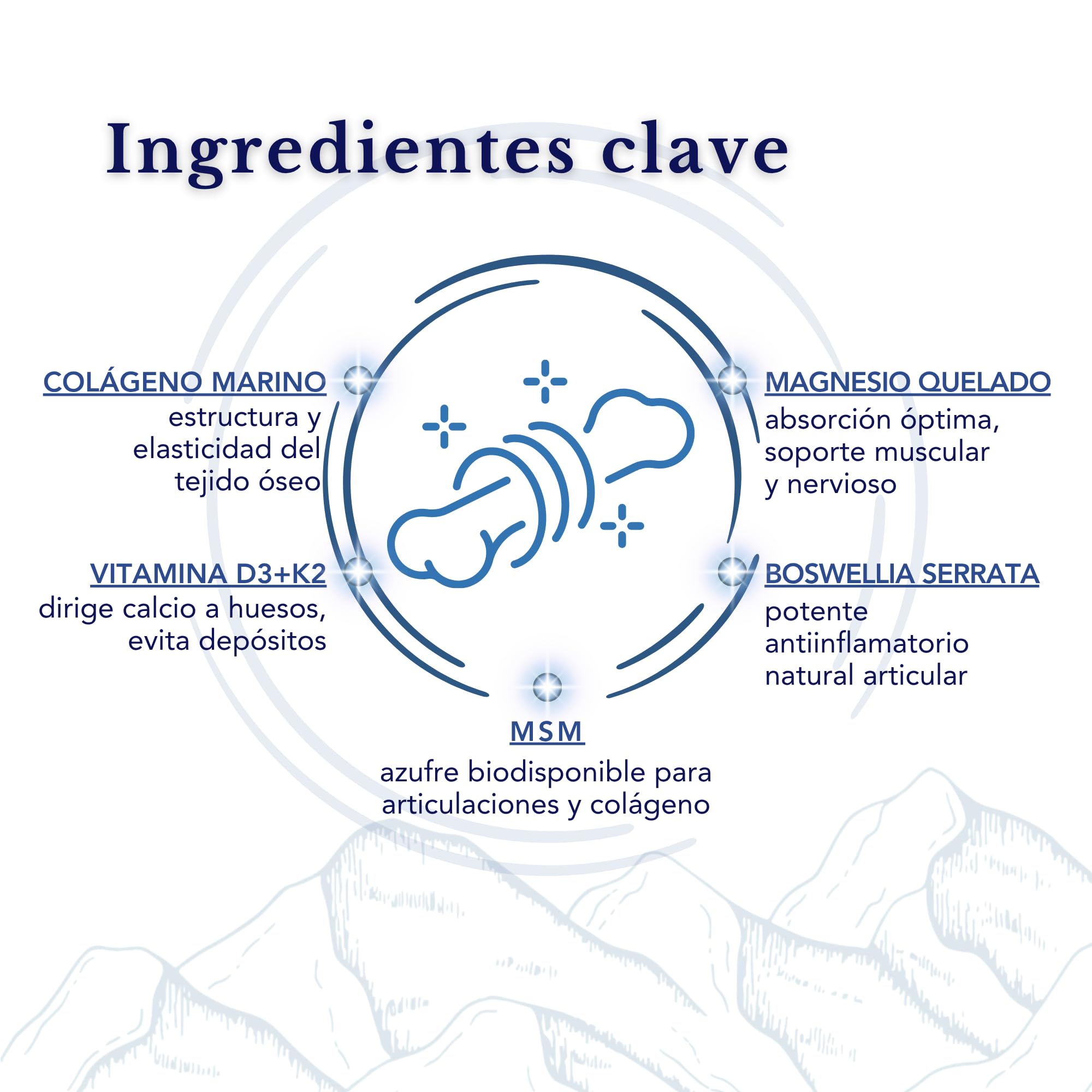 Colágeno Marino con Ácido Hialurónico, Magnesio Quelado, MSM, Boswellia, Vitamina D3 y K2 4000 - SmartAbsorb™ | para la piel, las articulaciones y los huesos | 28 sobres diarios