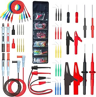 Goupchn Multimeter Test Leads Kit Back Probe Set with Replaceable Probes Set, Banana Plug to Mini Grabber Leads, Alligator Clips and Wire Piercing Probes for Electrical Testing, Automotive Diagnostic