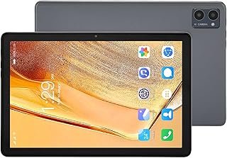Haofy Gaming Tablet, Octa Core CPU UK Plug 100‑240V 4G LTE 5G WiFi 12GB RAM 256GB ROM Tablet PC 10.1 Inch IPS 8800mAh Battery 12MP 24MP Camera for Home (Grey)