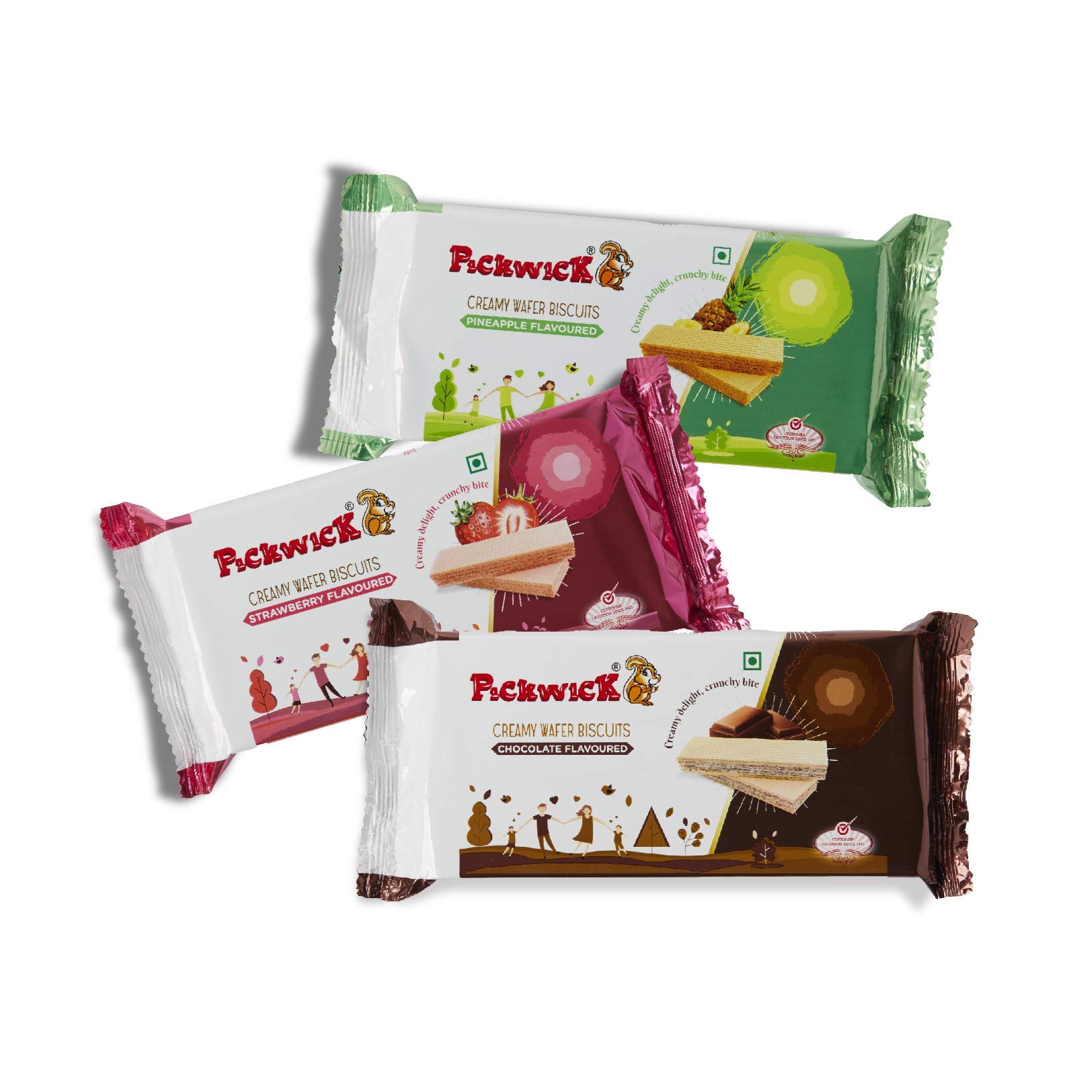 PICKWICK Assorted Wafer Biscuits Combo Pack -Chocolate, Pineapple, Strawberry- (75gm x 3)
