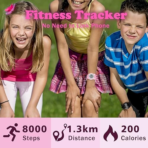 Vista 12 de L LAVAREDO Reloj de pulsera digital para niños de 3 a 12 años, sin Bluetooth, alarma, calorías, podómetro, conteo de pasos