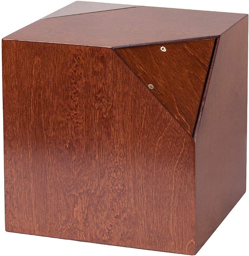 Modern Geometric Cremation Urn, Artistic Funeral urn,Memorial for Adult Ashes (Companion Urn) (Walnut)