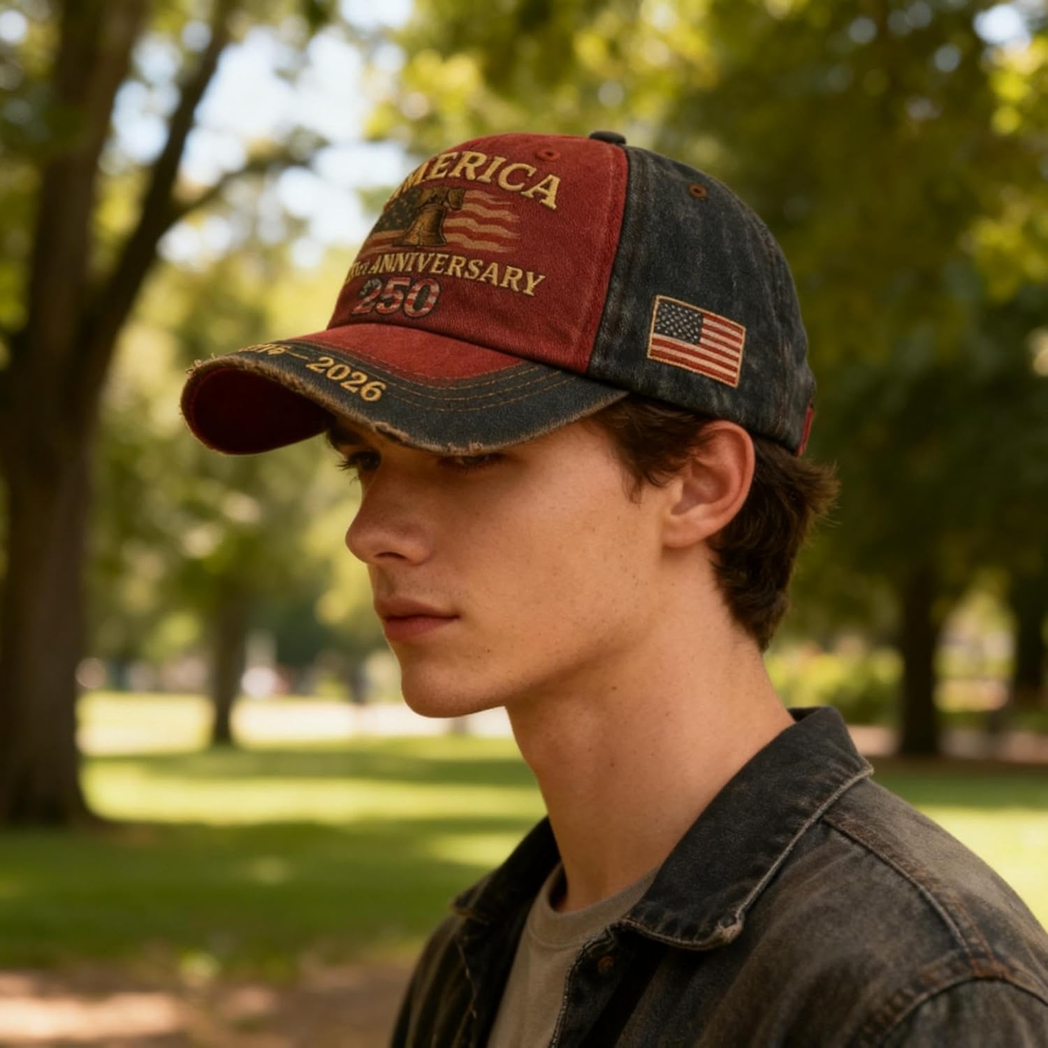250th Anniversary Tribute Cap, Adjustable Marine Corps 250th Anniversary Hat Veterans Cap Headwear - Image 3