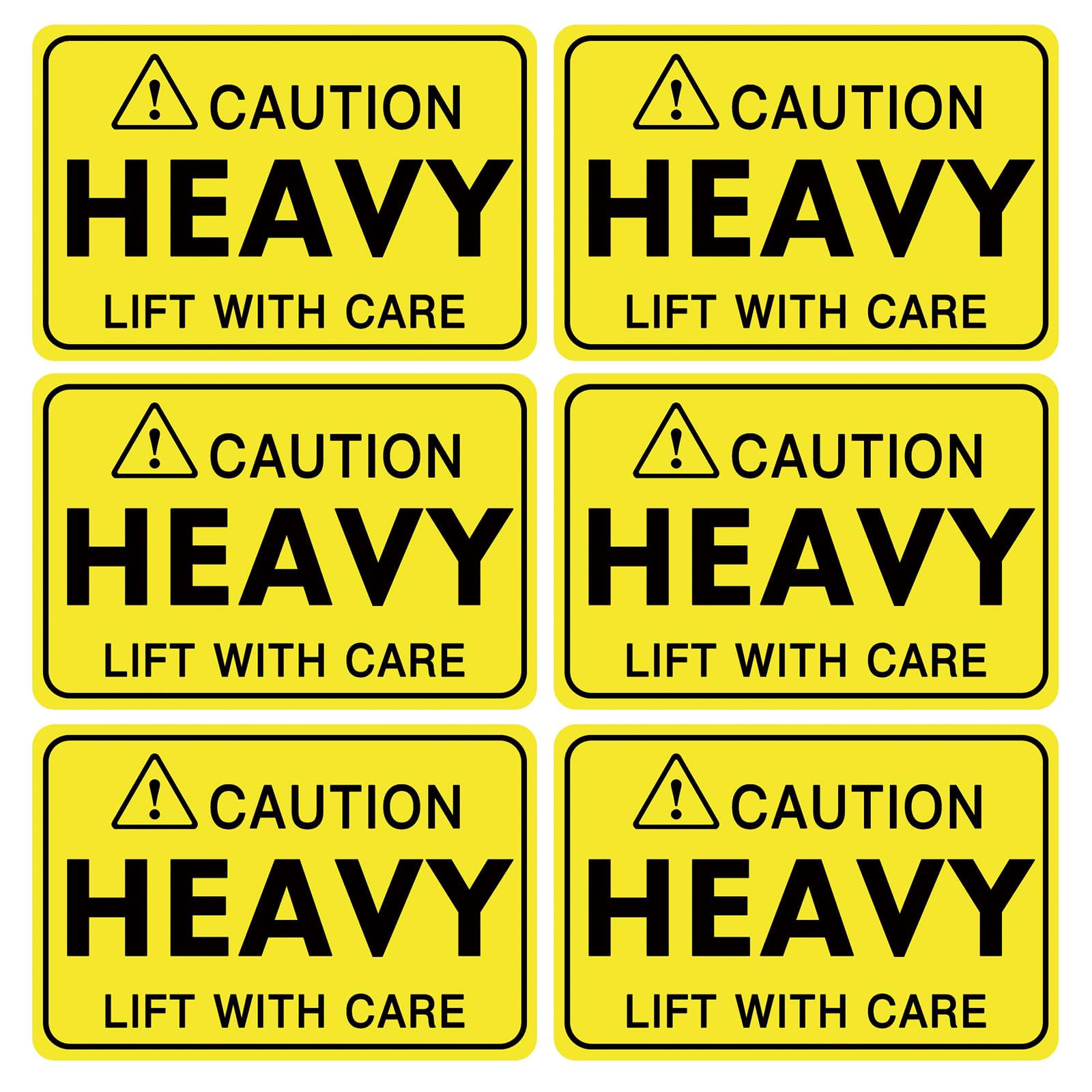 TESWEY Caution Heavy Sticker,2" X 3" Yellow Heavy Labels Stickers for Shipping and Packing,Self-Adhesive Weight Stickers Lift with Care Great for