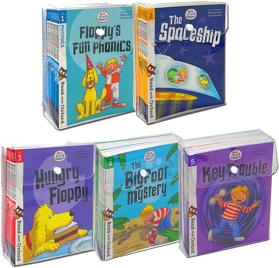 Biff, Chip and Kipper Stage 1 - 5 Read with Oxford: 3+: 88 Phonics Books Collection Set (Stage 1 First Step, 2 Early Reader, 3 Growing Reader, 4 Gaining Confidence & Stage 5 Becoming Independent)
