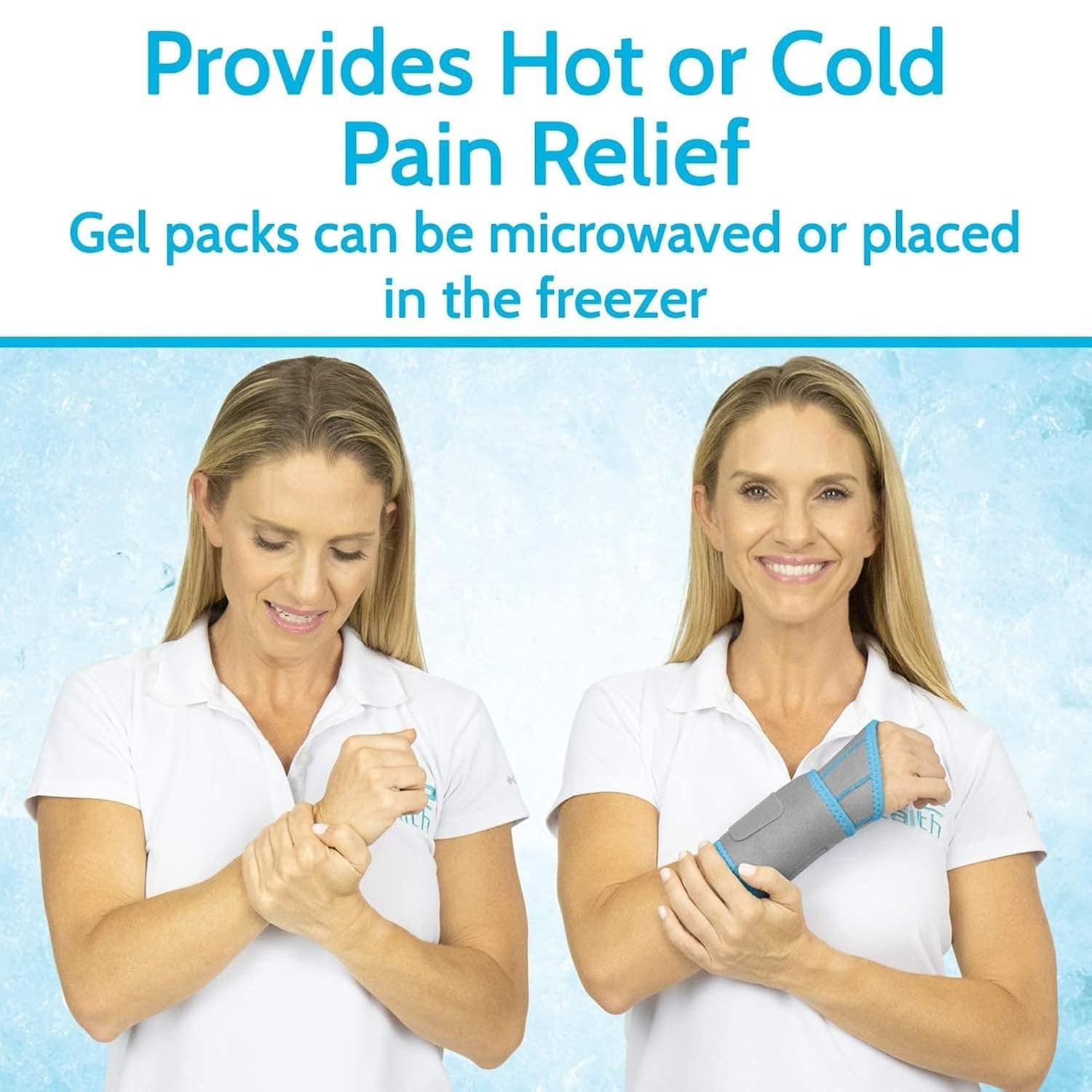 Arctic Flex Wrist Ice Pack Wrap - Refreezable Gel Compression Support - Flexible Hot & Cold Brace for Injuries, Rheumatoid, Tendinitis, Swelling & Carpal Tunnel - Reusable for Pain & Muscle Therapy