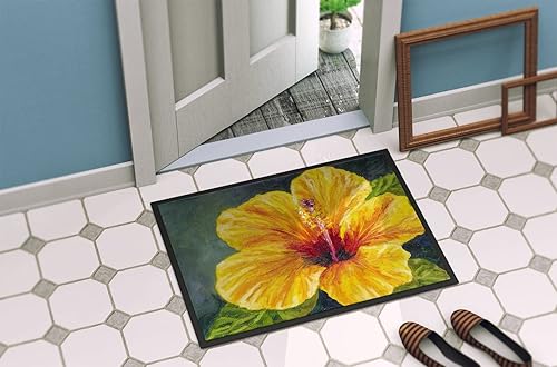 Miniatura 4 de Caroline's Treasures TMTR0321JMAT - Tapete para puerta delantera, 24 x 36 pulgadas, diseño de hibisco amarillo, para entrada o entrada,