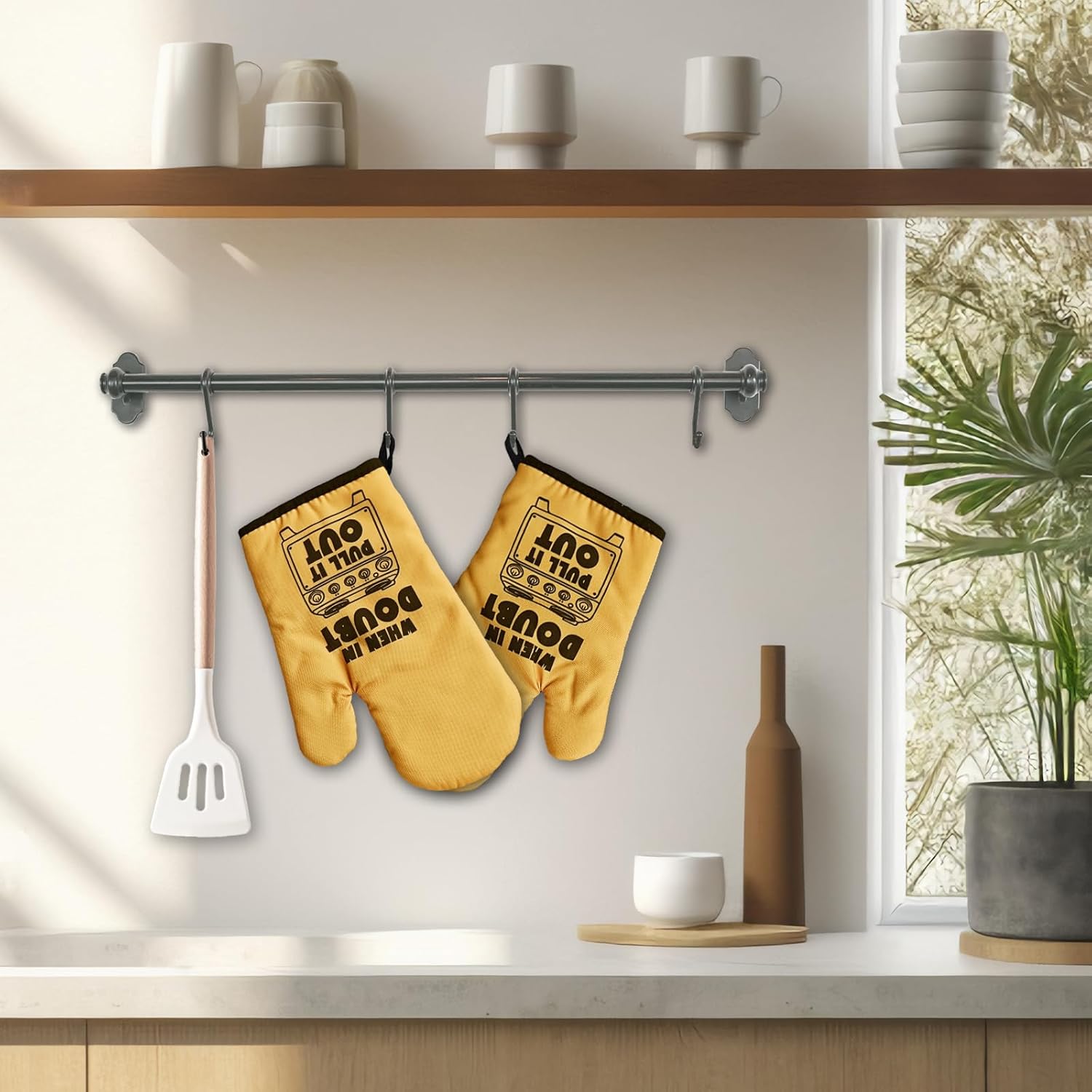 2 Pcs Funny Baking Oven Mitts When in Doubt Pull It Out Heat Resistant Kitchen Mitts Adult Humor Silicone Non-Slip Oven Mitts Bake Lover Gift Novelty Kitchen Gift for Men Chef Baker Friend - Image 5