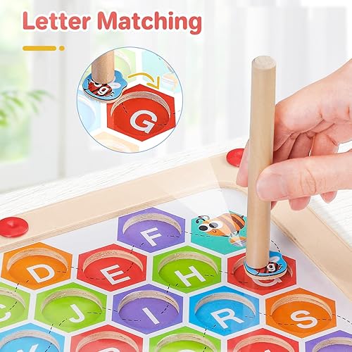 Miniatura 2 de Montessori Juguetes para niñas de 3 años, tablero magnético del alfabeto, juguetes de aprendizaje ABC para niños de 3 a 5 años, juguetes educativos