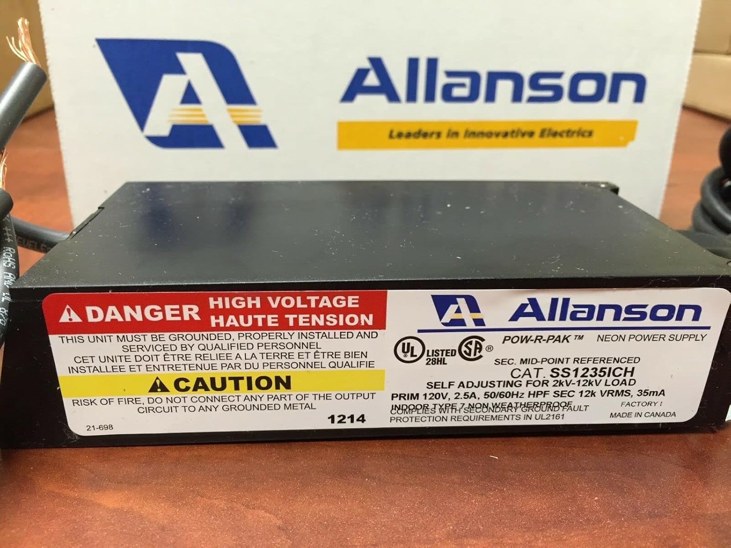 Allanson SS1235ICH 35mA 12000v Neon Transformer Power Supply by