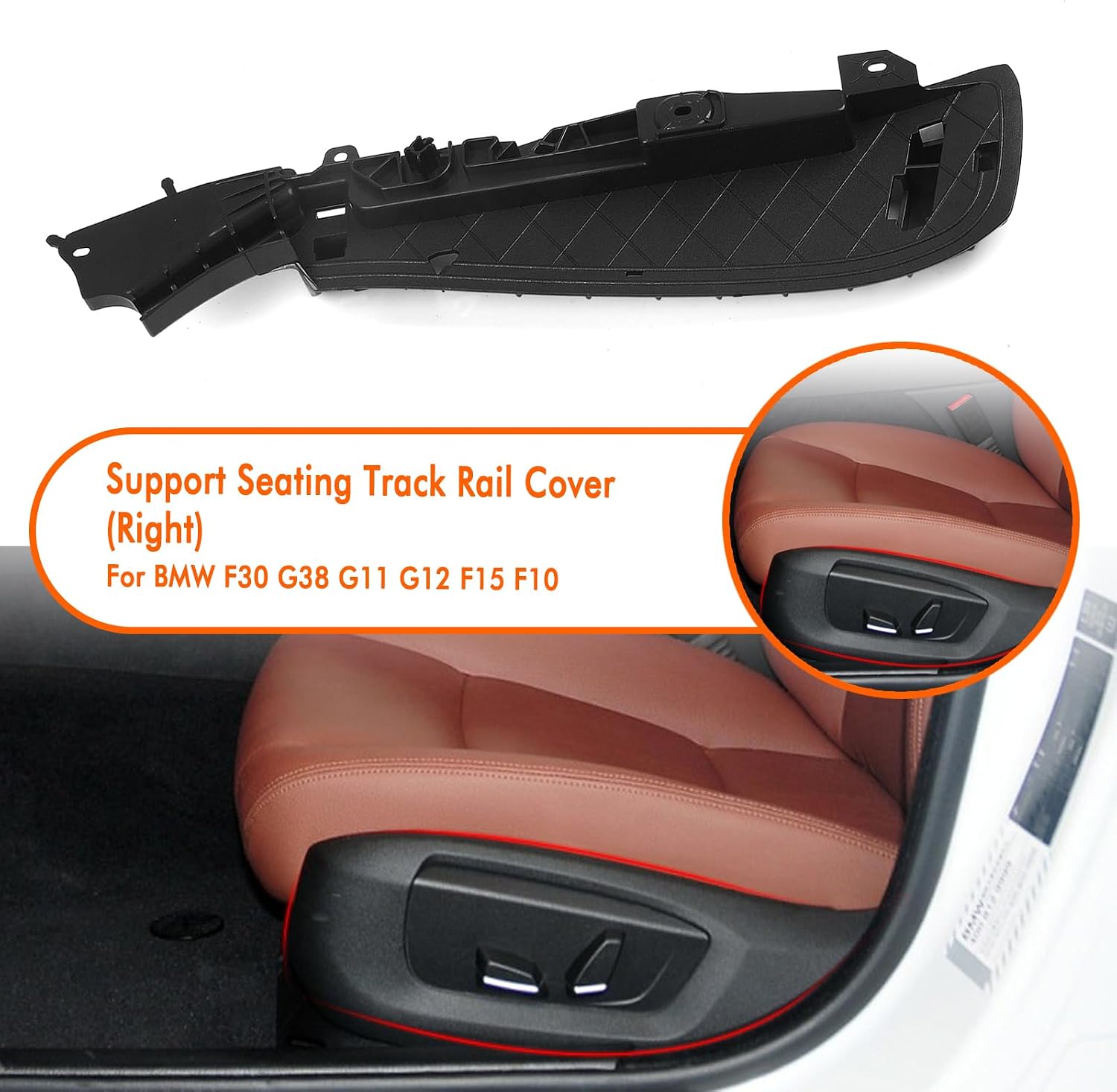 Car Interior Left/Right Support Seating Track Rail Bracket for BMW F30 G38 G11 G12 F15 F10 Black
