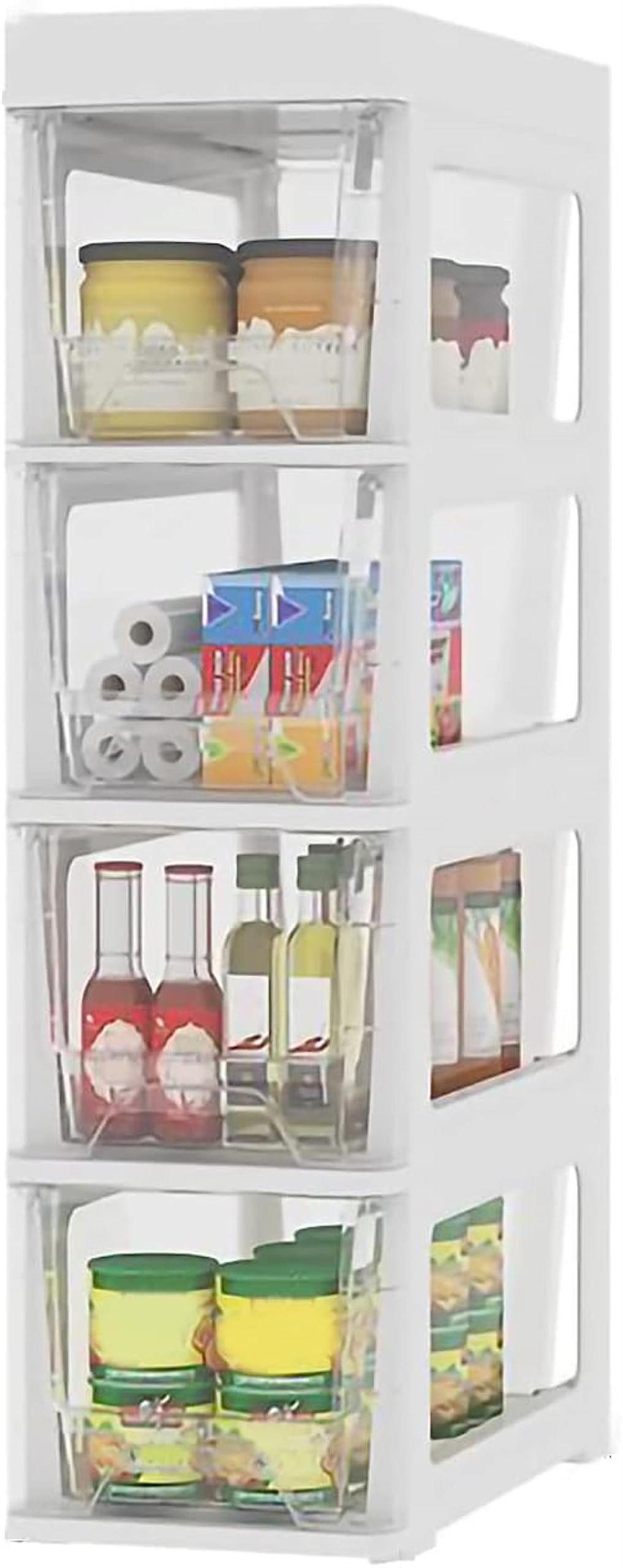 Cajones de almacenamiento apilables Gabinete de almacenamiento de piso de baño, 18 cm (7 pulgadas) Gabinete de almacenamiento de Papel higiénico Delgado de plástico indep