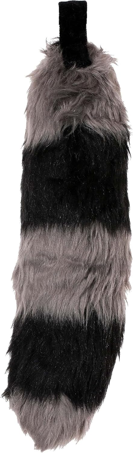 Raccoon Ears and Tail Set - Fuzzy Headband and Tail with Hook and Loop Fastener - Image 4