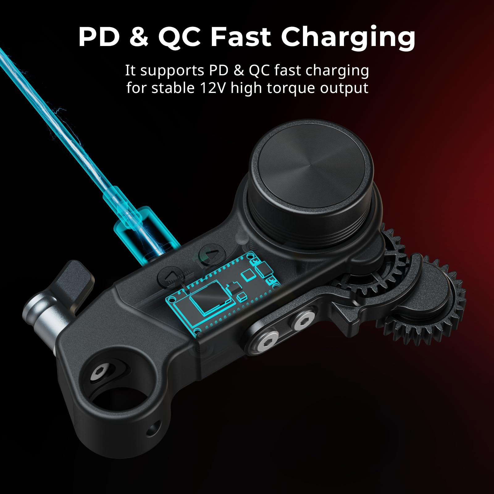 SMALLRIG Wireless Receiver Motor (Lite), Coppia di Picco di 4,3 kgf.cm, Supporta la Ricarica Rapida PD e QC, Bassa Latenza e Controllo Preciso, Design Compatto, per Obiettivi DSLR e Cine - 4297