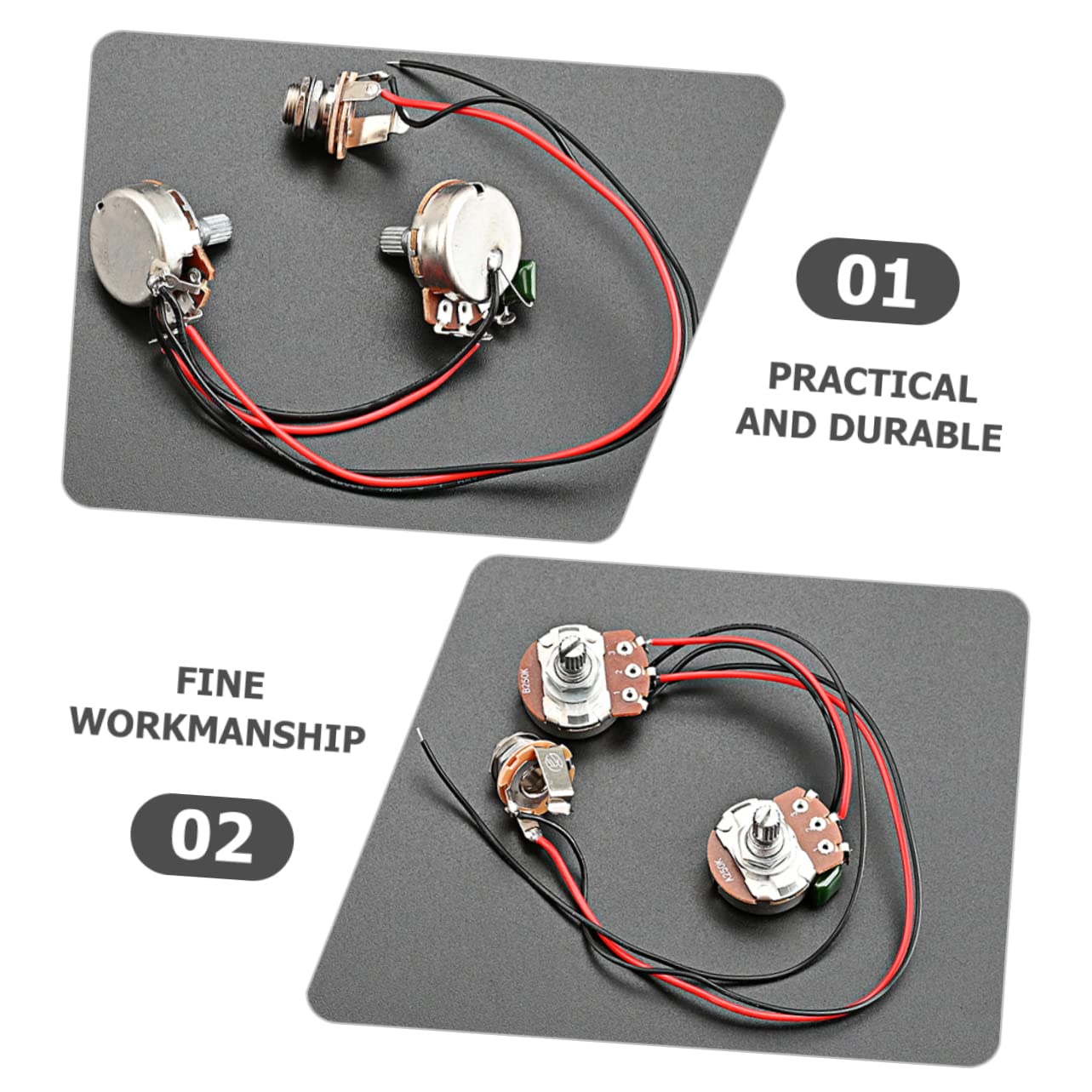 GOOHOCHY 1 Set Guitar Wiring Harness with Pots for Electric Bass Creative Parts Easy Installation Lightweight for DIY Projects and Music Enthusiasts