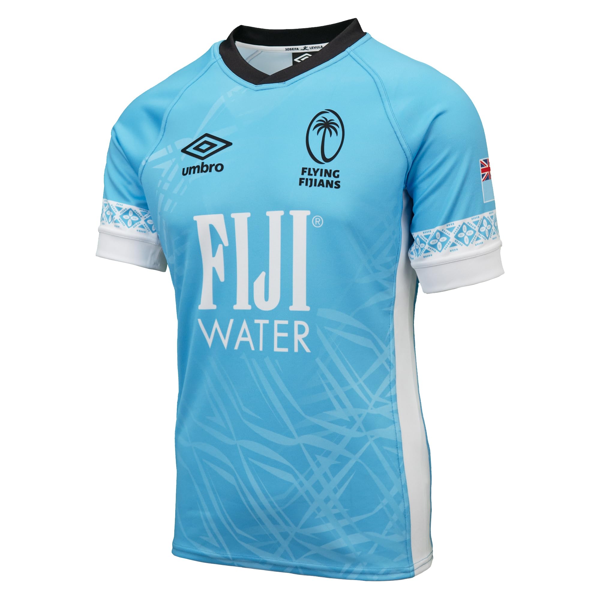 Umbro Men's 25/26 Fiji Rugby Jersey, Blue/White/Black-Away, Medium