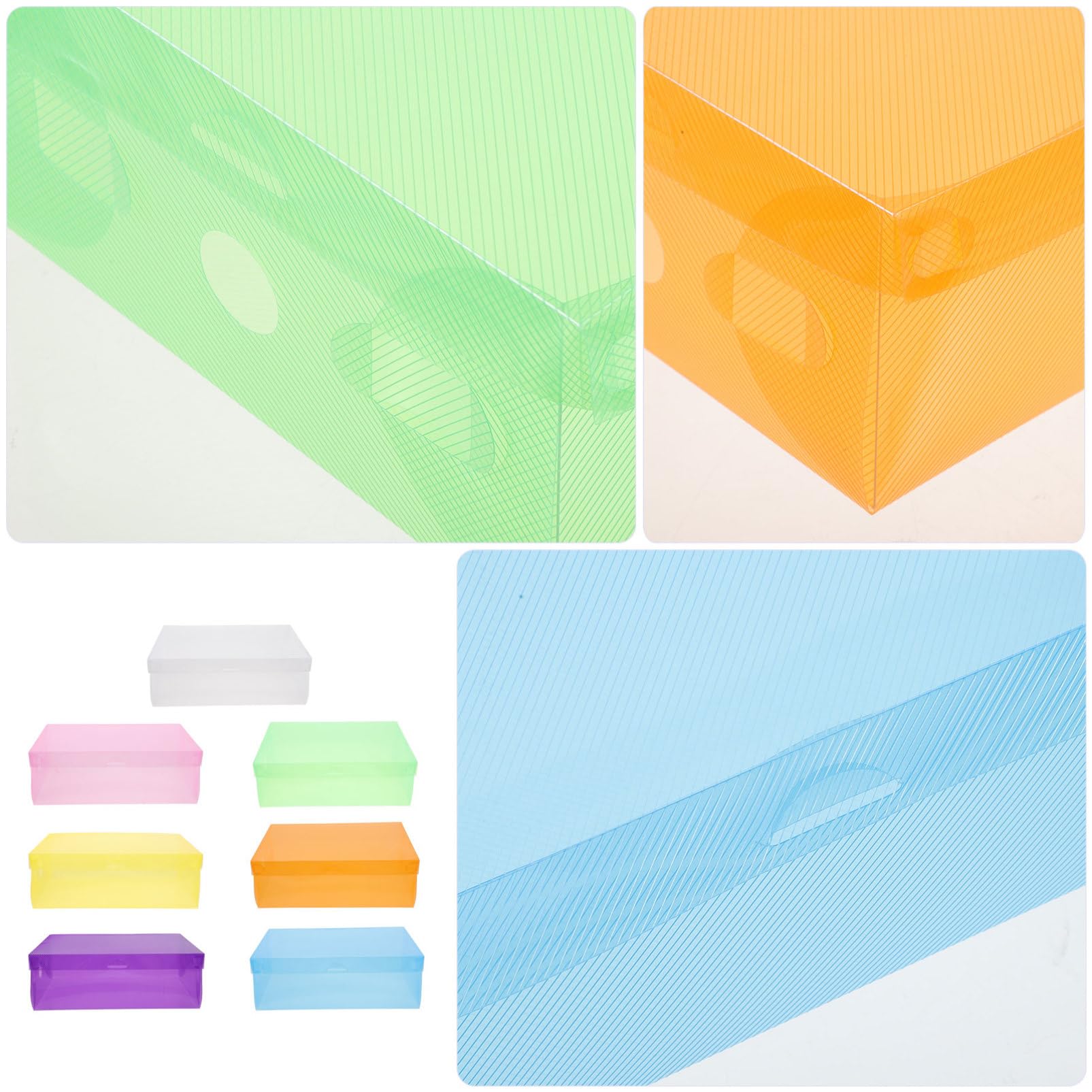 Ciieeo 7Pcs Boxes men and women Box transparent orange Clamshell sneaker box stackable with cover Shoebox pp Organizer shoe box Showcase storage box storage foldable sports shoes