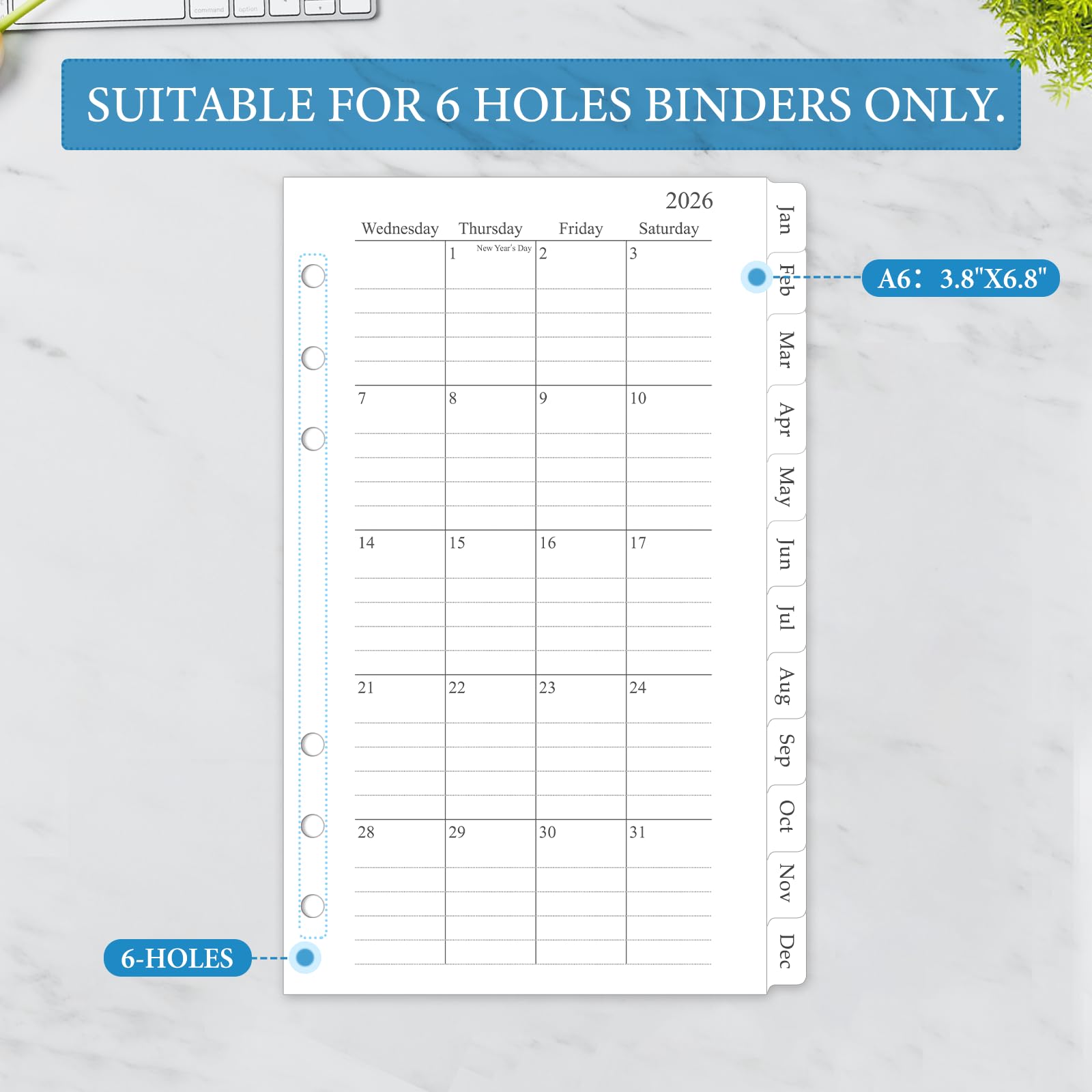 Amazon.co.jp: 【2026年 マンスリープランナーリフィル】A6 スモール